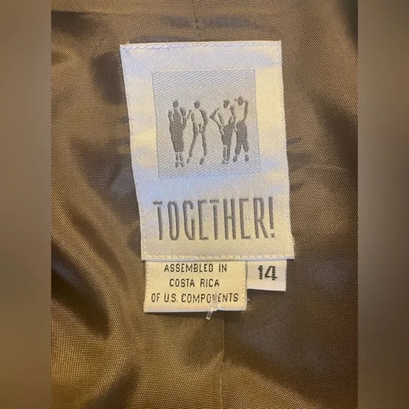 TOGETHER Women’s 2 PC Suit Gray Speckled Wool Blend Tweed  Size 14 - Picture 15 of 16